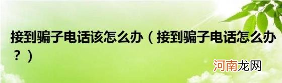 接到骗子电话怎么办？ 接到骗子电话该怎么办