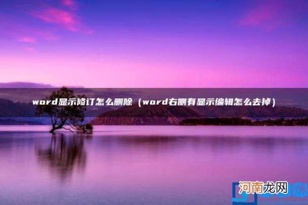 word右侧有显示编辑怎么去掉 word显示修订怎么删除