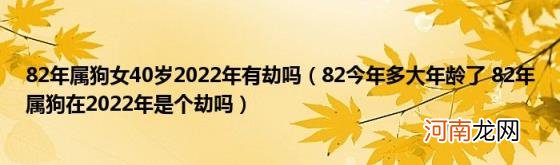 82今年多大年龄了82年属狗在2022年是个劫吗 82年属狗女40岁2022年有劫吗