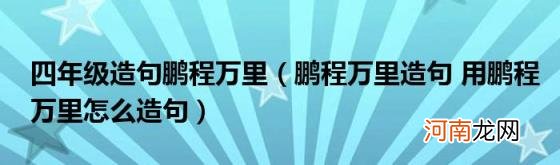 鹏程万里造句用鹏程万里怎么造句 四年级造句鹏程万里