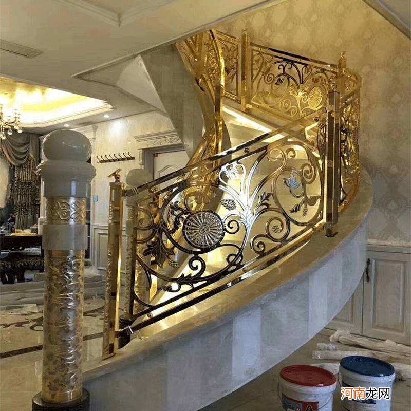 上海新型材镀金铜楼梯 镀铜楼梯扶手