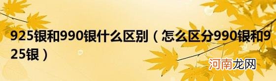 怎么区分990银和925银 925银和990银什么区别