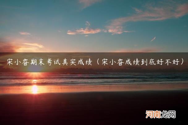 宋小睿成绩到底好不好 宋小睿期末考试真实成绩