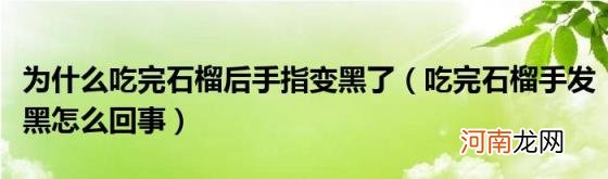 吃完石榴手发黑怎么回事 为什么吃完石榴后手指变黑了