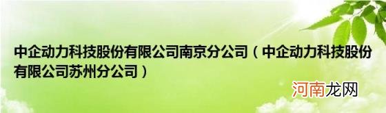 中企动力科技股份有限公司苏州分公司 中企动力科技股份有限公司南京分公司