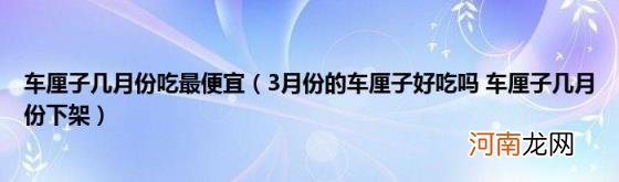 3月份的车厘子好吃吗车厘子几月份下架 车厘子几月份吃最便宜