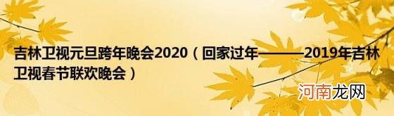 回家过年———2019年吉林卫视春节联欢晚会 吉林卫视元旦跨年晚会2020