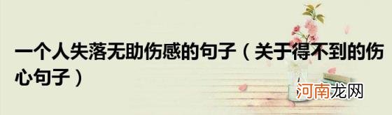 关于得不到的伤心句子 一个人失落无助伤感的句子