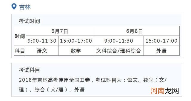 18年全国各省市高考时间 2018年高考时间是几月几号