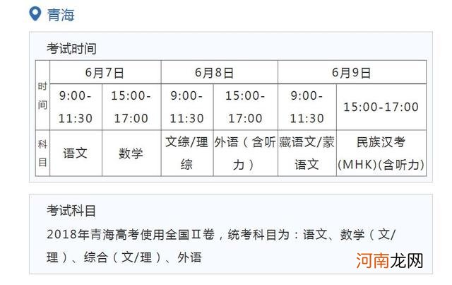 18年全国各省市高考时间 2018年高考时间是几月几号