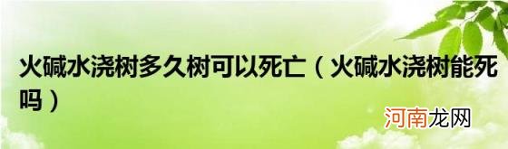 火碱水浇树能死吗 火碱水浇树多久树可以死亡