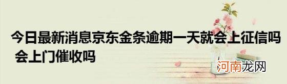 今日最新消息京东金条逾期一天就会上征信吗会上门催收吗