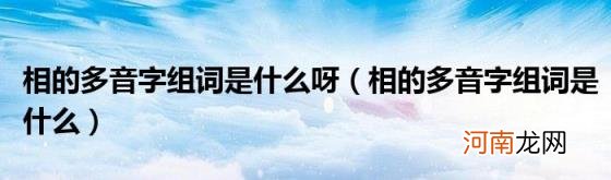 相的多音字组词是什么 相的多音字组词是什么呀