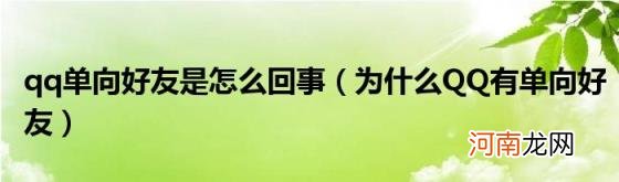 为什么QQ有单向好友 qq单向好友是怎么回事