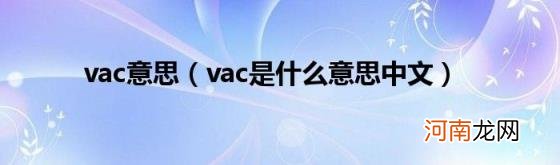 vac是什么意思中文 vac意思