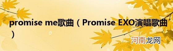 PromiseEXO演唱歌曲 promiseme歌曲