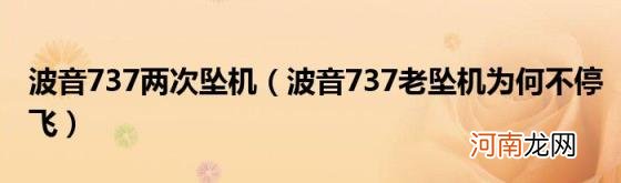 波音737老坠机为何不停飞 波音737两次坠机