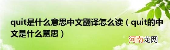 quit的中文是什么意思 quit是什么意思中文翻译怎么读