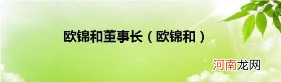 欧锦和 欧锦和董事长