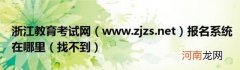 www.zjzs.net 浙江教育考试网报名系统在哪里(找不到)