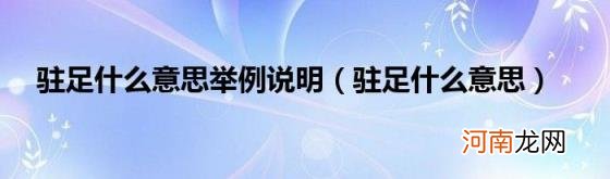 驻足什么意思 驻足什么意思举例说明