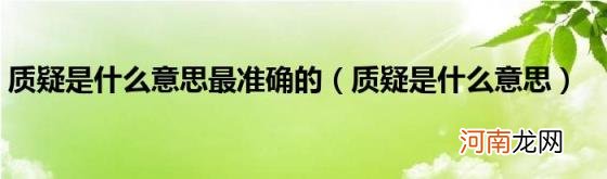 质疑是什么意思 质疑是什么意思最准确的