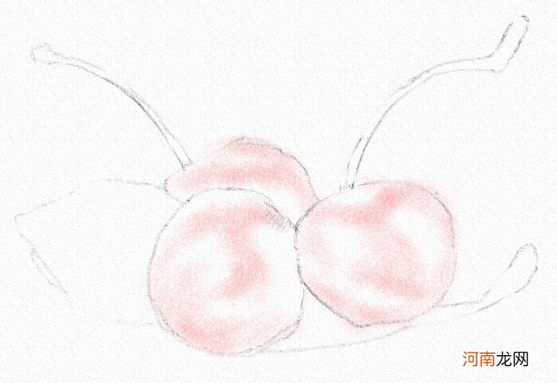 彩铅画樱桃教程步骤图