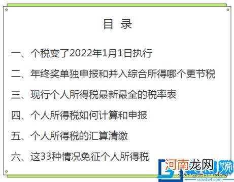 2022年个人所得税税率表一览 个人所得税最新征收标准表