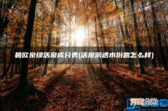 活泉润透水份露怎么样 碧欧泉绿活泉成分表