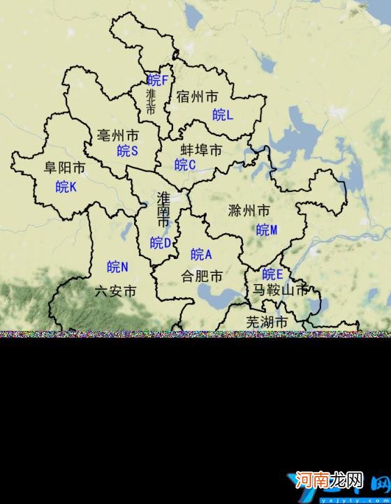 16个地市的车牌排序 安徽省车牌号首字母分布地图