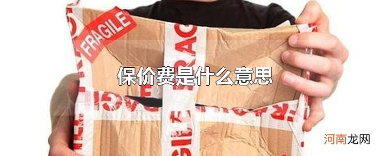 保价费是什么意思