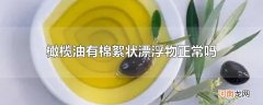 橄榄油有棉絮状漂浮物正常吗