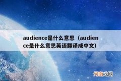 audience是什么意思英语翻译成中文 audience是什么意思