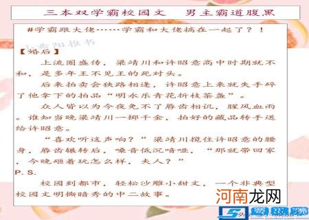 校霸的校园甜宠文 校园小说甜宠文男主校霸