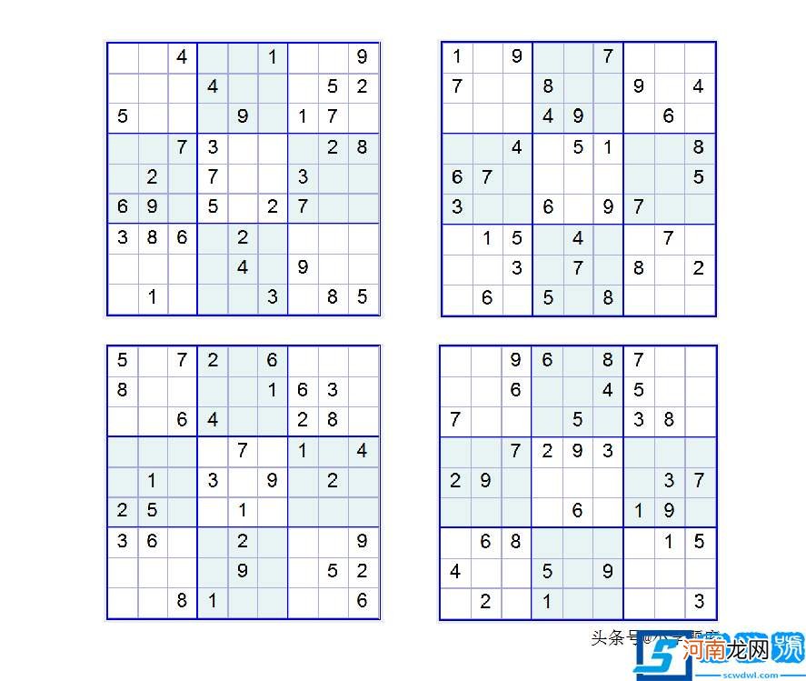 数独游戏题目100题 数独训练题目入门