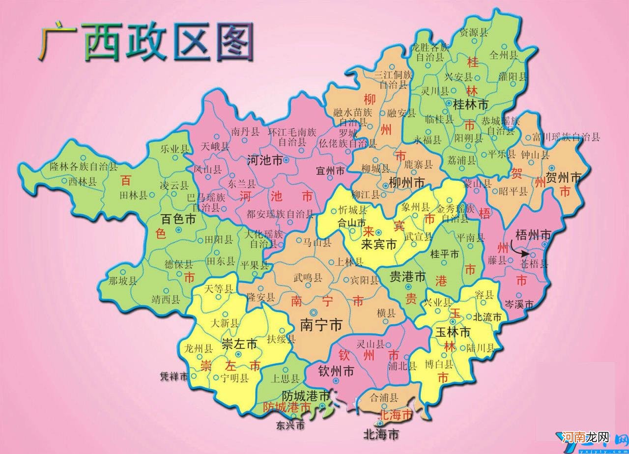 广西地理位置 广西在哪中国地图
