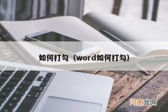 word如何打勾 如何打勾