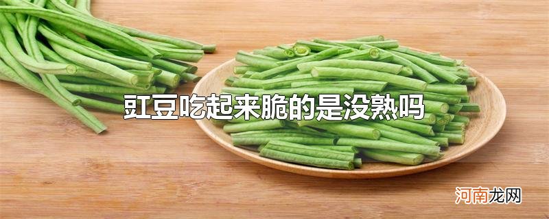 豇豆吃起来脆的是没熟吗