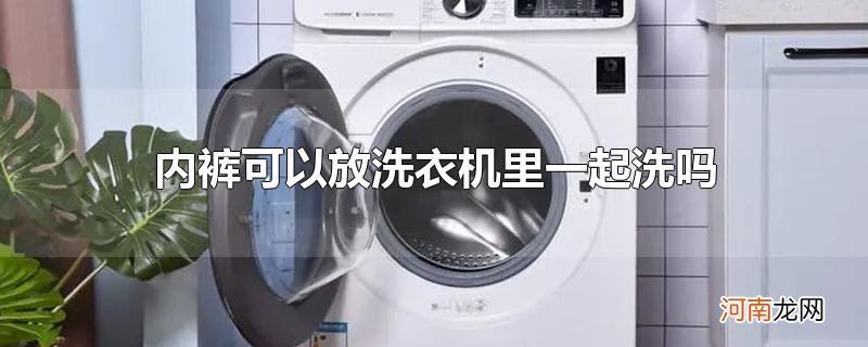 内裤可以放洗衣机里一起洗吗