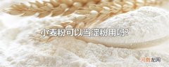 小麦粉可以当淀粉用吗?