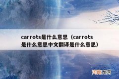 carrots是什么意思中文翻译是什么意思 carrots是什么意思