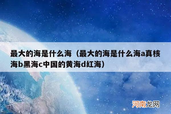 最大的海是什么海a真核海b黑海c中国的黄海d红海 最大的海是什么海