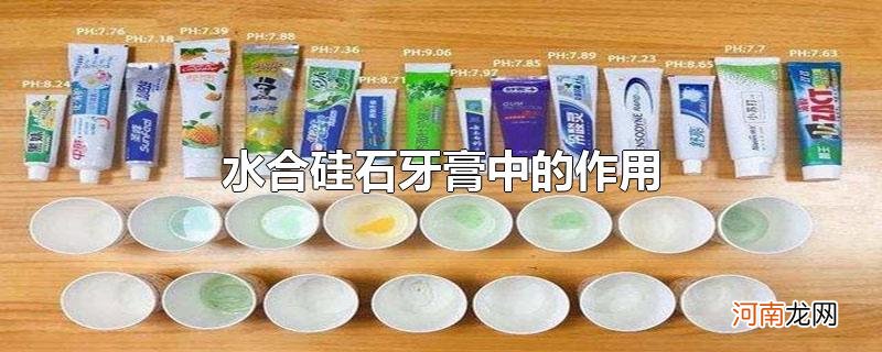 水合硅石牙膏中的作用