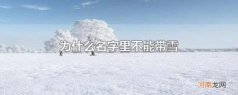 为什么名字里不能带雪