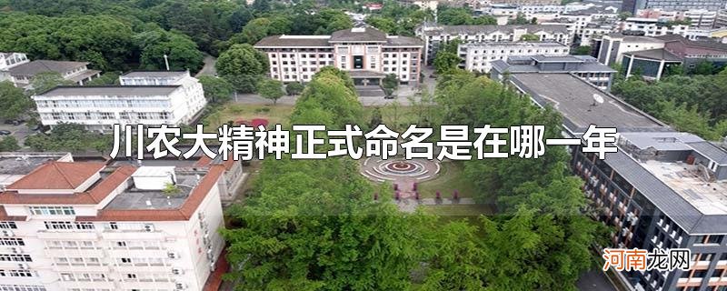 川农大精神正式命名是在哪一年