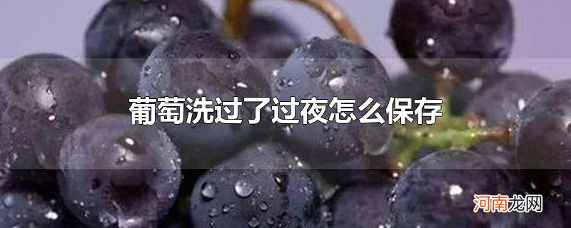 葡萄洗过了过夜怎么保存