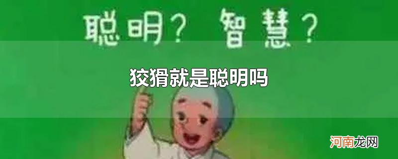 狡猾就是聪明吗