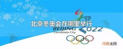 北京冬奥会在哪里举行