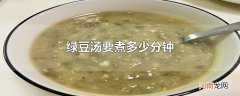 绿豆汤要煮多少分钟