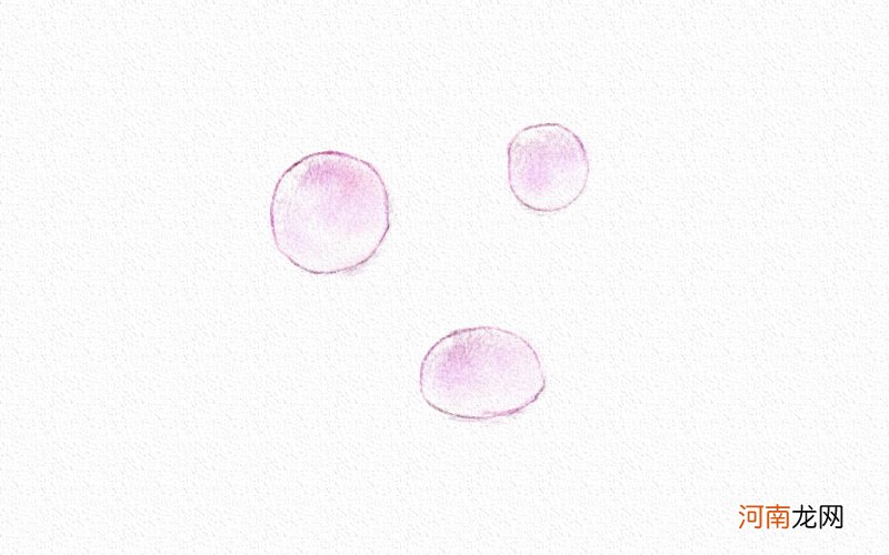 彩铅画粉红色水珠教程步骤图